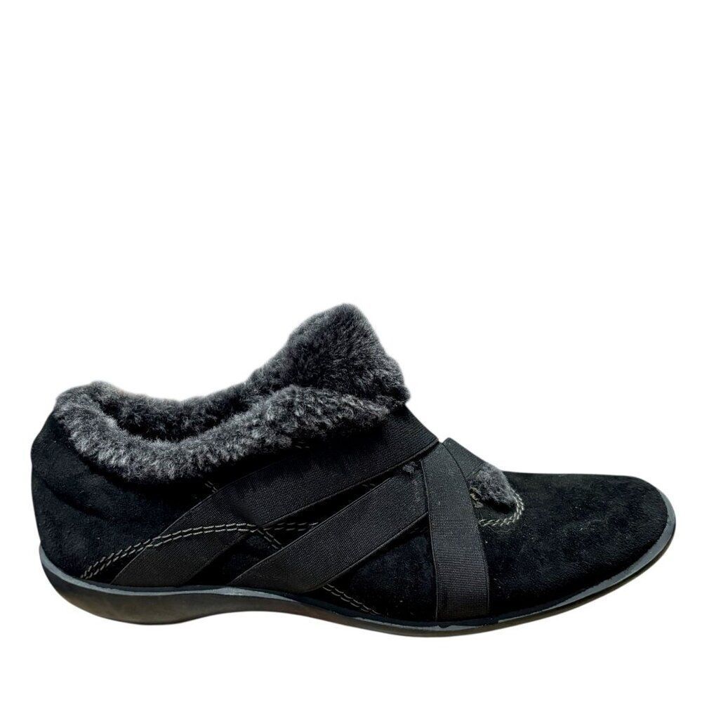 Stuart Weitzman Stomp Lined Slip-On Sneakers 8 Suede Shearling Warm Gorpcore